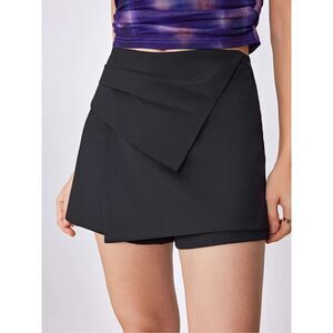 ZARA Basic Collection Black Asymmetrical Skort Size M